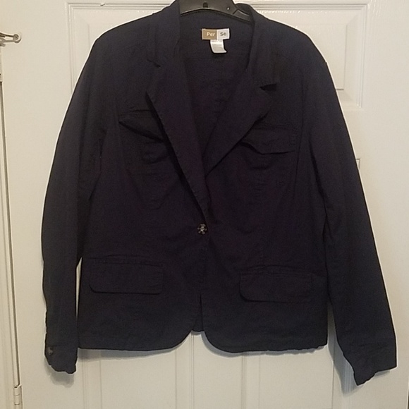 #0022 PER SE DARK NAVY BLAZER 2X - Picture 1 of 3